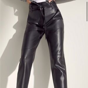 Aritzia, Babaton. New Tie vegan leather pant size 4.
